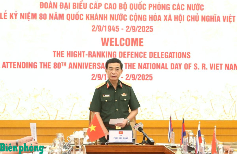 General Phan Van Giang speaks at the reception.