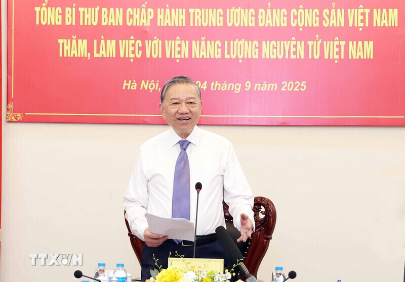 General Secretary To Lam speaks. Photo: VNA