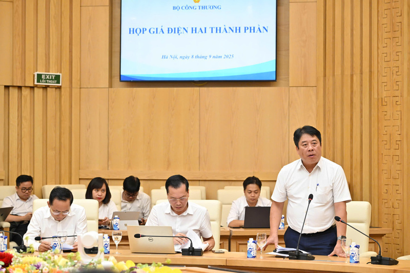 Nguyen Anh Tuan, General Director of EVN delivers a report.