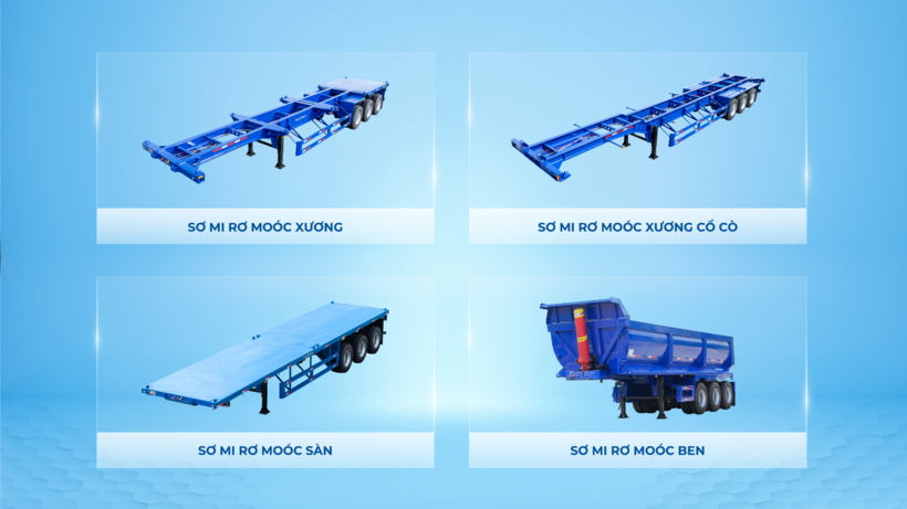 Thaco Trailers’ semi-trailer product lines displayed at the event.