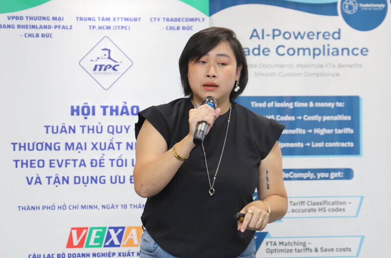 Ms. Phan Thuy My, Head of the Trade Representative Office of Rheinland-Pfalz State (Germany). Photo: Minh Khue.