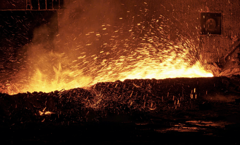 Molten iron produced by Blast Furnace No. 2 at Dung Quat 2. Source: Hoa Phat