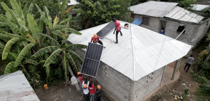 Mesh grid in Haiti consists of many small solar grids in residential areas, allowing households to share electricity with each other