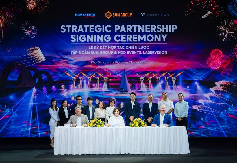 Sun Group officially signed a strategic partnership with H2O Events and LaserVision.