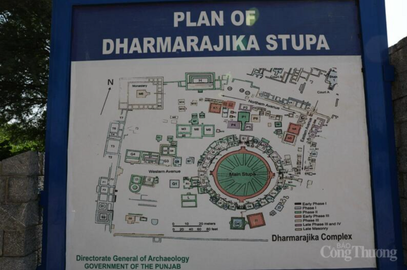 An overview map of the Taxila heritage site is displayed right at the entrance gate.