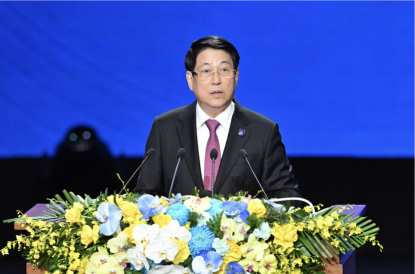 President Luong Cuong delivers the opening remarks at the signing ceremony of the Hanoi Convention.