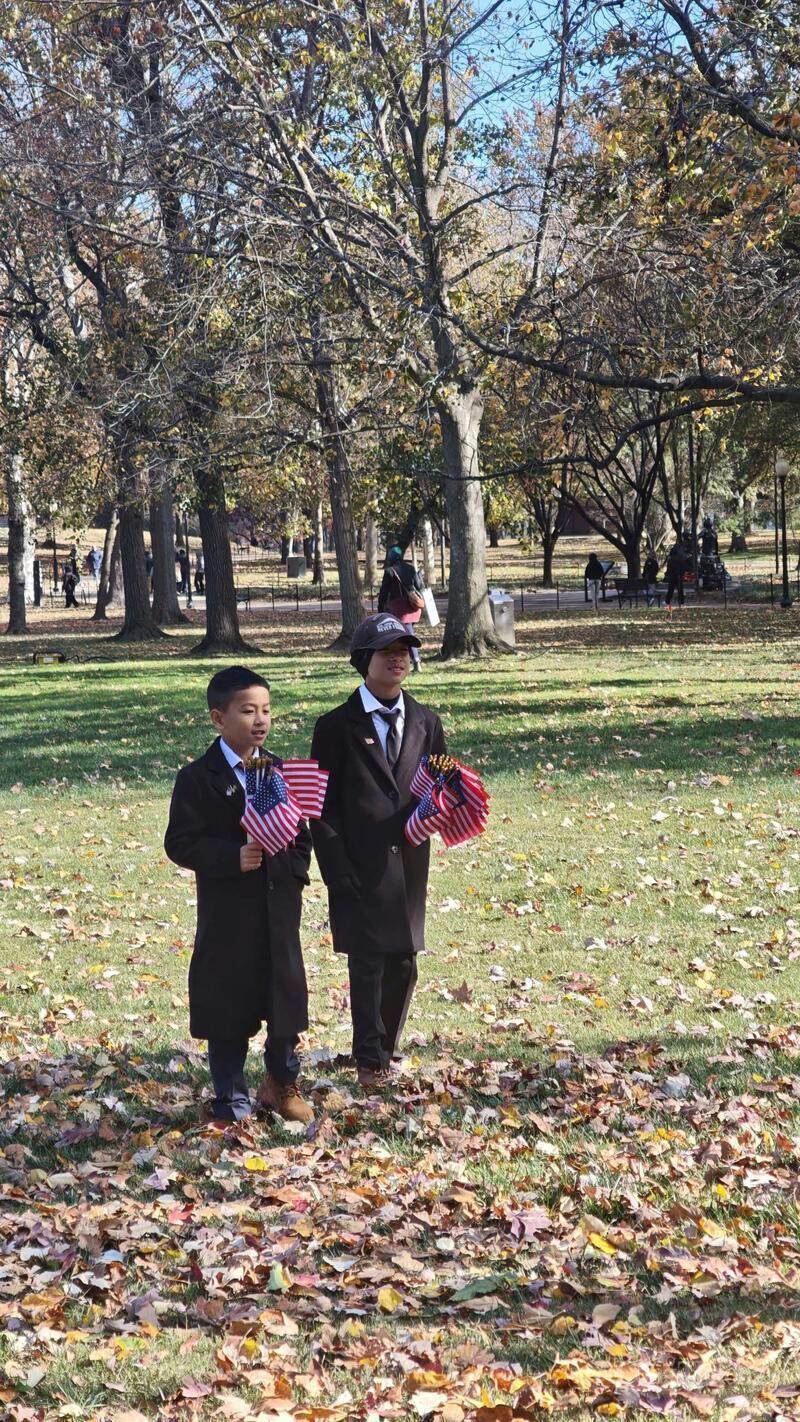 Many children attend the ceremony with their families.