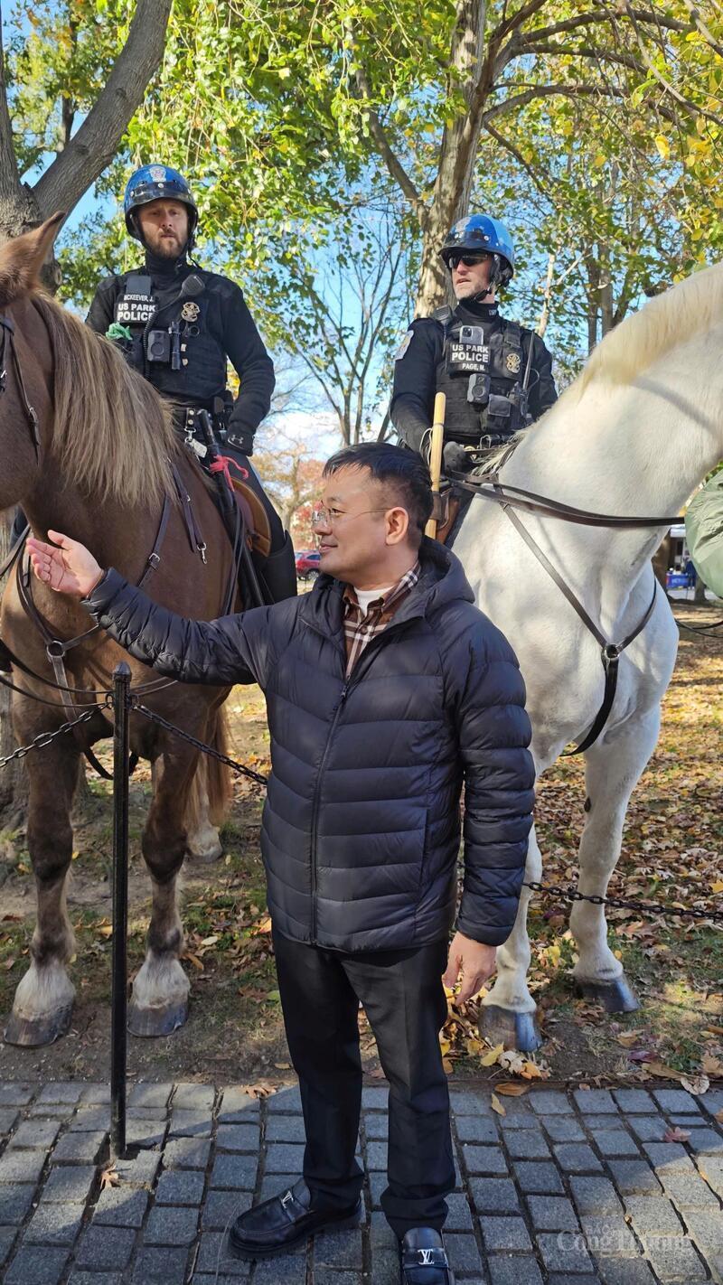 The author at the event.