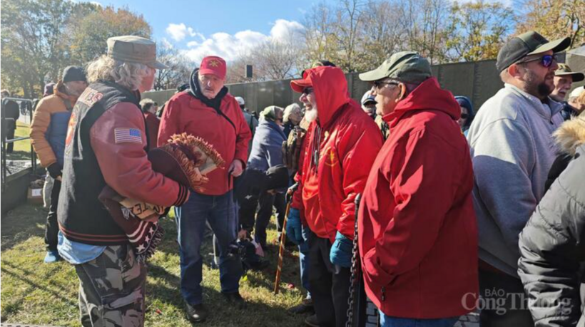 Those wearing red shirts are all veterans who served in Vietnam.