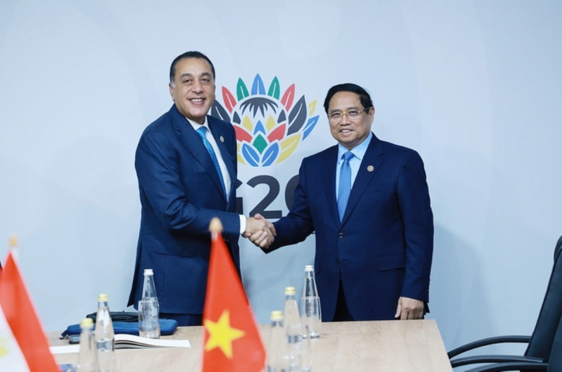Prime Minister Pham Minh Chinh proposes the early establishment of a joint working group to study the feasibility of a Vietnam-Egypt FTA and the formation of a Vietnam-Egypt Business Council. Photo: VGP