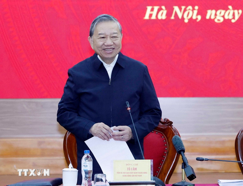 General Secretary To Lam delivers a keynote address. Photo: VNA