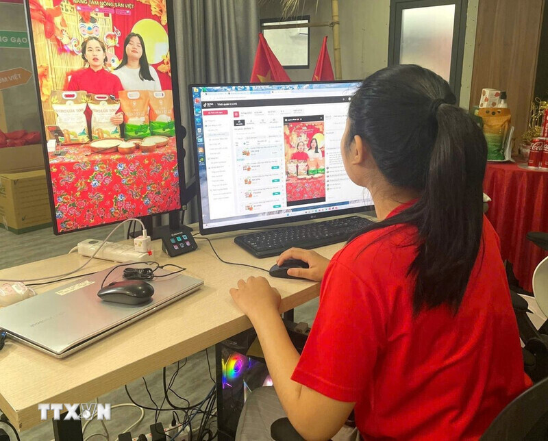Placing Vietnamese agricultural products on international e-commerce platforms is only the first step. Photo: VNA
