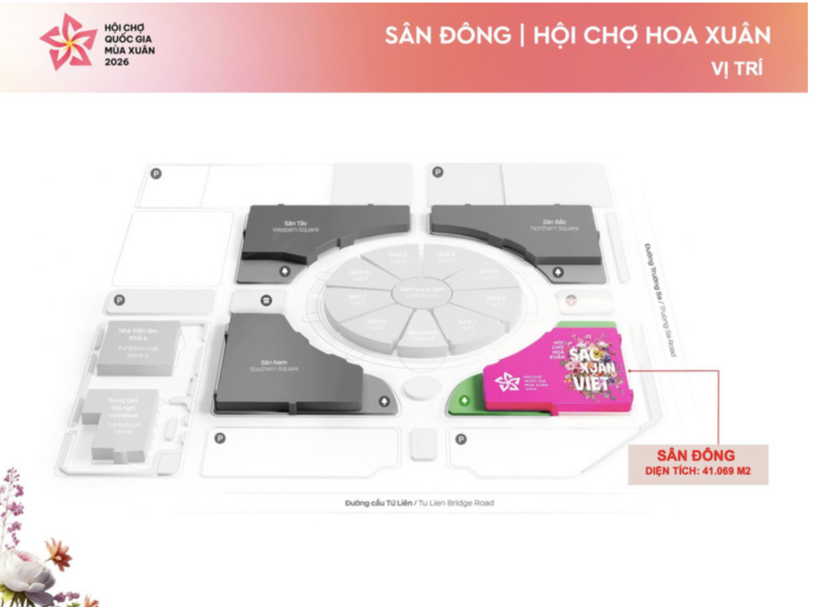 Each participant will be provided with 20 square meters of exhibition space free of charge, helping to reduce costs and encourage broader participation during the Tet season