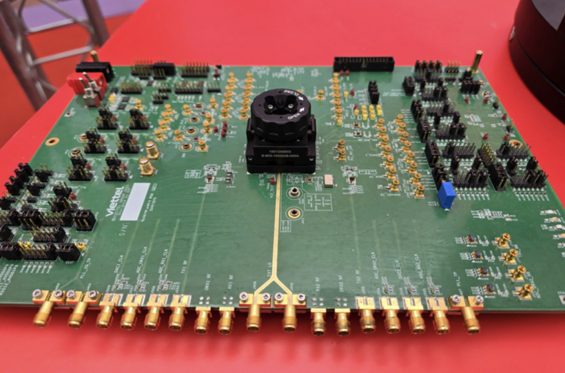 Viettel showcases its semiconductor chip products at the event. Photo: Thu Huong