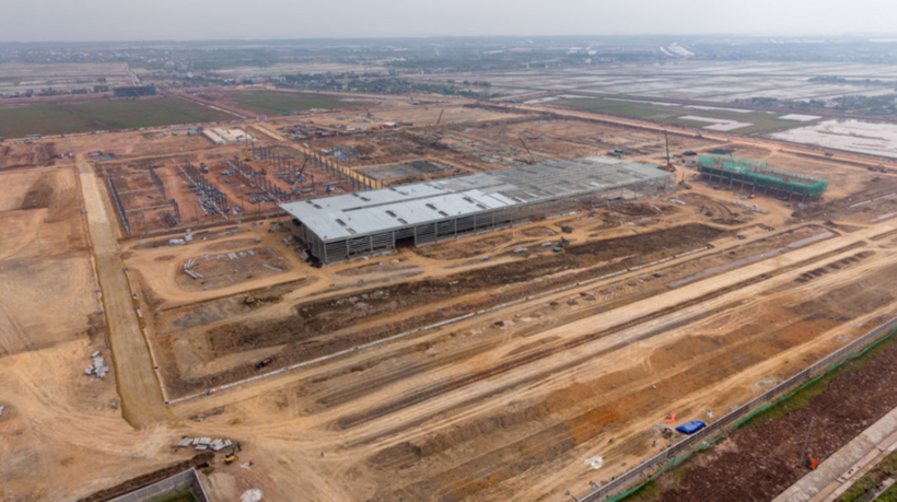 Overview of the current status of the Omoda & Jaecoo Vietnam manufacturing plant, scheduled to begin operations in 2026. Photo: Huong Ngo