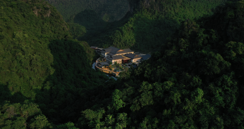 The property boasts a rare natural saline hot mineral source.