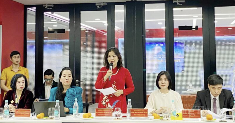 Tran Thi Phuong Lan, Chairwoman of the Association of Vietnam Retailers (AVR), speaks at the event. Photo: N.H.