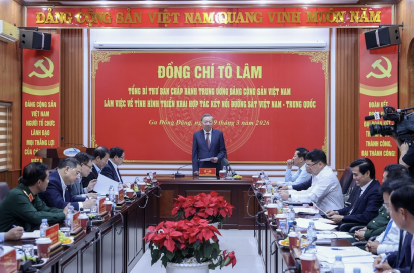 General Secretary To Lam speaks at the meeting. Photo: VGP