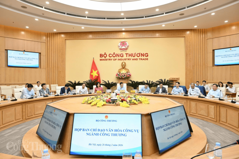 The setting of the Steering Committee meeting on public service culture development in the Ministry of Industry and Trade, held on February 26.