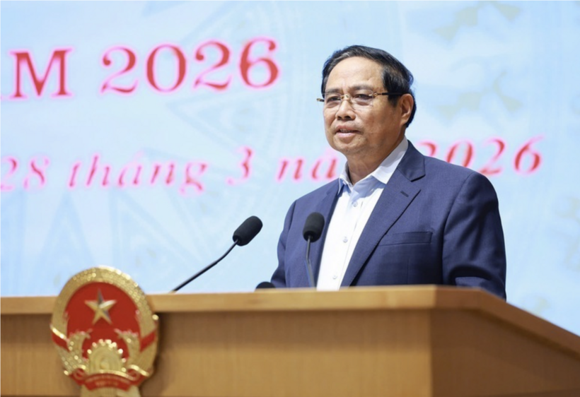 Prime Minister Pham Minh Chinh speaks at the Government Steering Committee’s second meeting of 2026. Photo: VGP