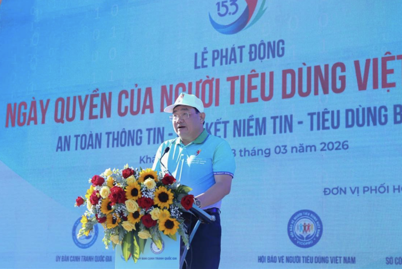 Trinh Minh Hoang, Vice Chairman of the Khanh Hoa Provincial People’s Committee, delivers remarks in response at the ceremony.