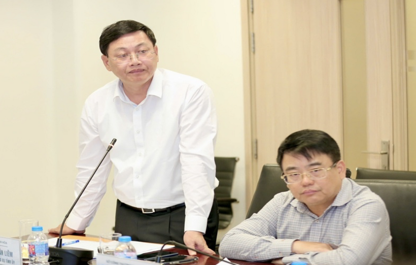 Mai Xuan Liem, Standing Vice Chairman of the Thanh Hoa Provincial People’s Committee, speaks at the working session. Photo: Ngo Nhung