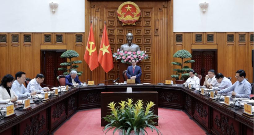 An overview of the Government Standing Committee meeting on preparations for the implementation of the national crude oil reserve project in Nghi Son (Thanh Hoa). Photo: VGP/Nhat Bac