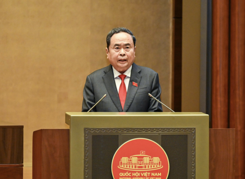 National Assembly Chairman Tran Thanh Man delivers his inaugural remarks.