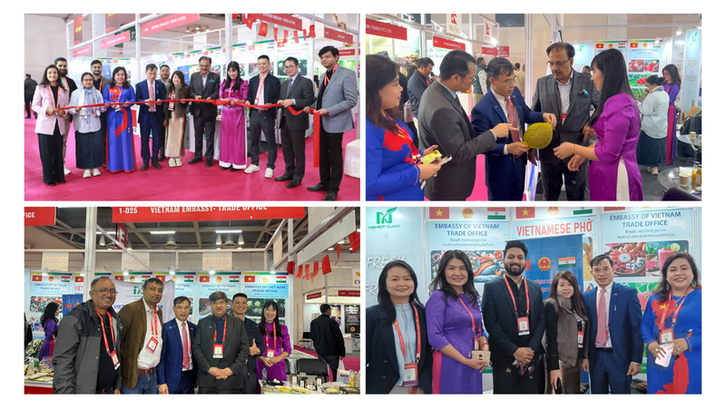 Vietnamese business delegation at Indusfood 2026 in India.
