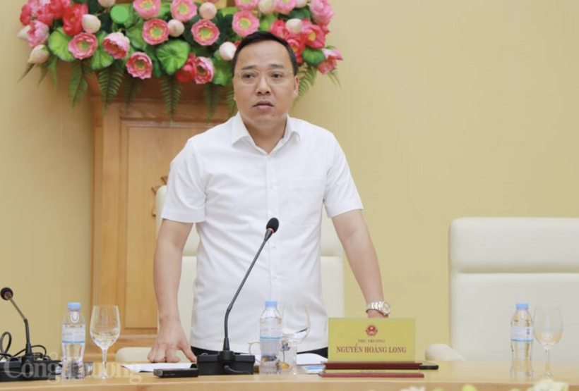 Deputy Minister of Industry and Trade Nguyen Hoang Long chairs the meeting.