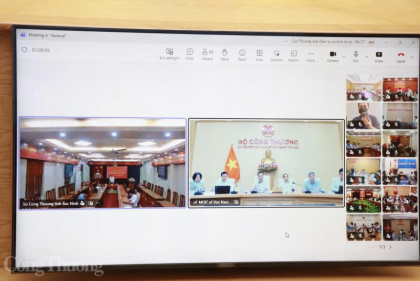 Continuing the program, on the afternoon of April 20, the Ministry of Industry and Trade held both online and in-person meetings with localities to further review the implementation of Resolution No. 328/NQ-CP.