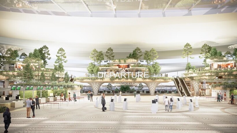 Interior design of the new passenger terminal at Phu Quoc International Airport. Photo: Sun Group