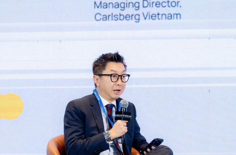Andrew Khan, Managing Director of Carlsberg Vietnam, shared at the Work the Nordic Way 2026 conference hosted by NordCham Vietnam
