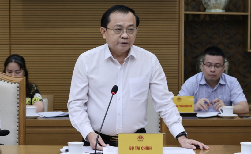Deputy Minister of Finance Le Tan Can speaks at the meeting. Photo: VGP