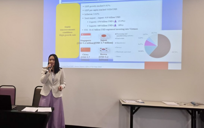 Representatives of the Vietnam Trade Office presented an overview of Vietnam’s economy and promoted trade promotion events scheduled for 2026.