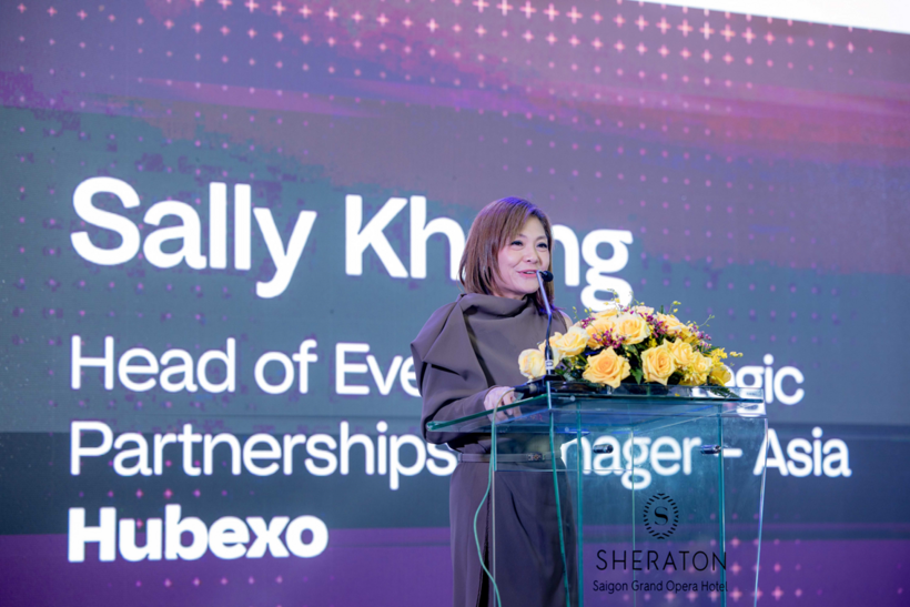 Ms. Sally Kheng, Head of Strategic Partnership & Events, Asia at Hubexo, delivering her opening remarks at the event (Photo courtesy of Hubexo)