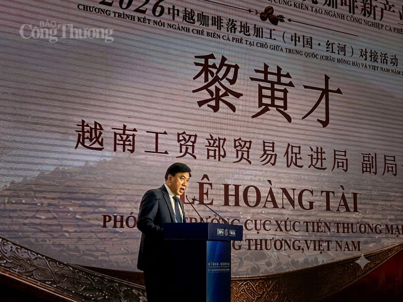 Le Hoang Tai, Deputy Director of the Vietnam Trade Promotion Agency under the Ministry of Industry and Trade, addresses the conference. Photo: Vietnam Trade Promotion Agency