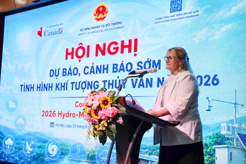 Emilie Carrier, Counsellor at the Embassy of Canada in Vietnam delivers remarks. Photo: Le Van