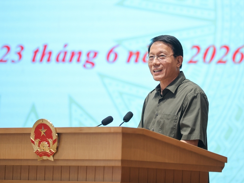 General Luong Tam Quang, Politburo member and Minister of Public Security, delivers remarks at the meeting. Photo: VGP.