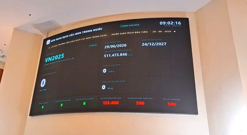 Carbon exchange officially begins operation on June 29. Photo: Tuan Anh.