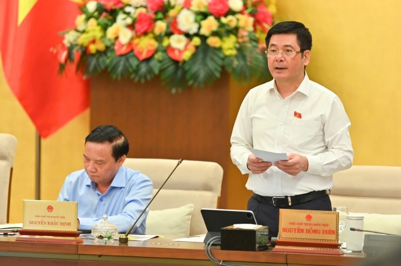 National Assembly Vice Chairman Nguyen Hong Dien delivers concluding remarks.