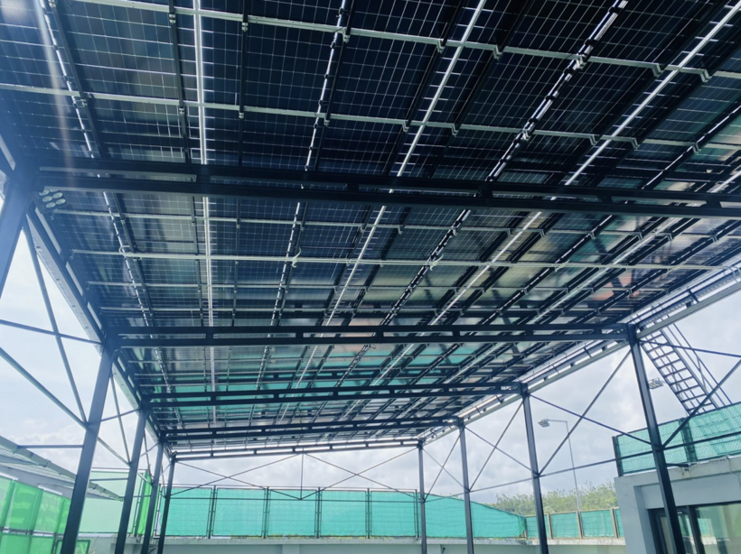 A rooftop solar power system installed at Quang Ninh Water Supply Joint Stock Company.