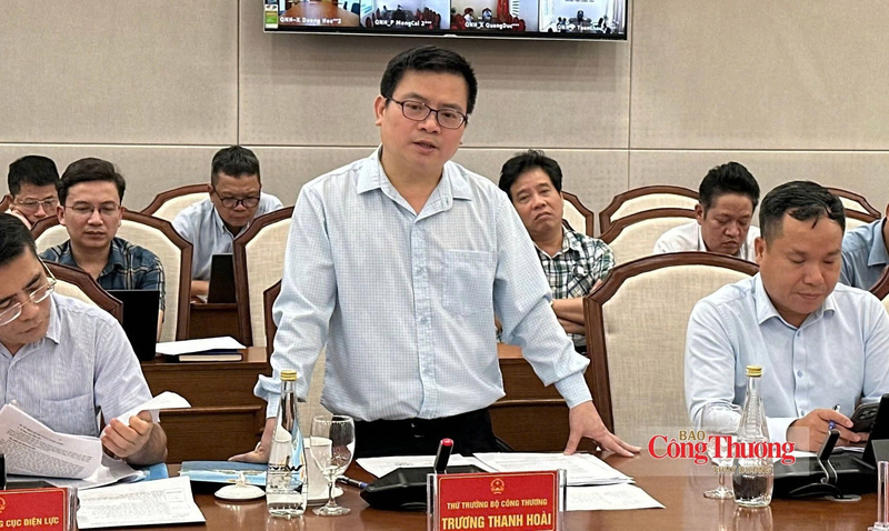 Deputy Minister of Industry and Trade Truong Thanh Hoai delivers remarks at the working session.