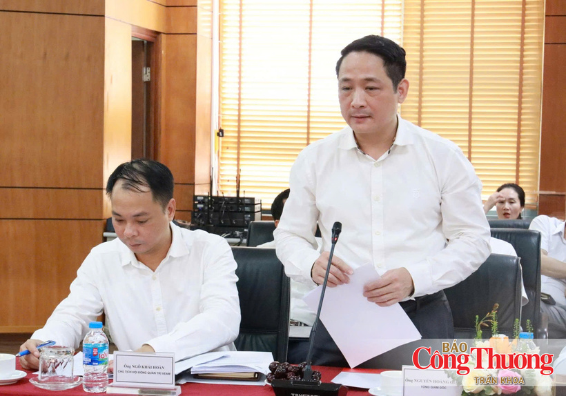 Nguyen Hoang Giang, General Director of VEAM, delivers remarks at the working session.