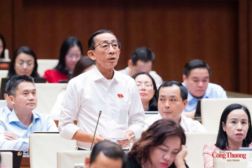 National Assembly deputies discuss and offer opinions on the draft revised Petroleum Law at the plenary session.