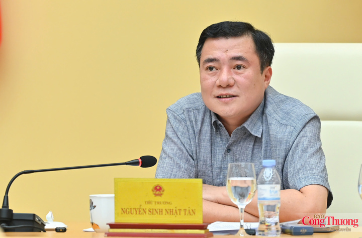Deputy Minister Nguyen Sinh Nhat Tan delivers opening remarks at the meeting. Photo: Nam Nguyen