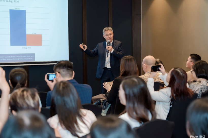 A representative from Immigration New Zealand (INZ) provided updates on student visa requirements and the benefits available to international students.