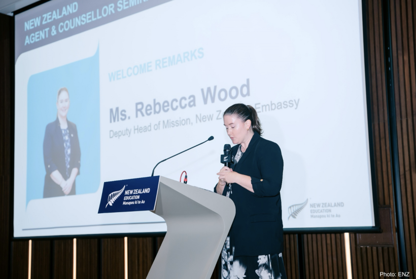 Rebecca Wood, Deputy Head of Mission at the New Zealand Embassy in Viet Nam, addressed the New Zealand Education Partnership Conference 2026 in Hanoi, highlighting the role of education connections and collaboration in strengthening New Zealand-Viet Nam relations