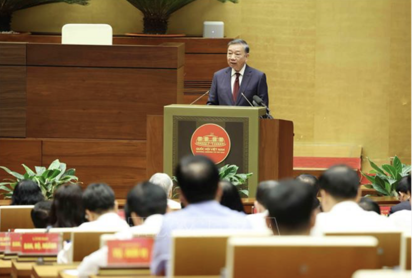 General Secretary and State President To Lam delivers the keynote address at the conference. Photo: VNA
