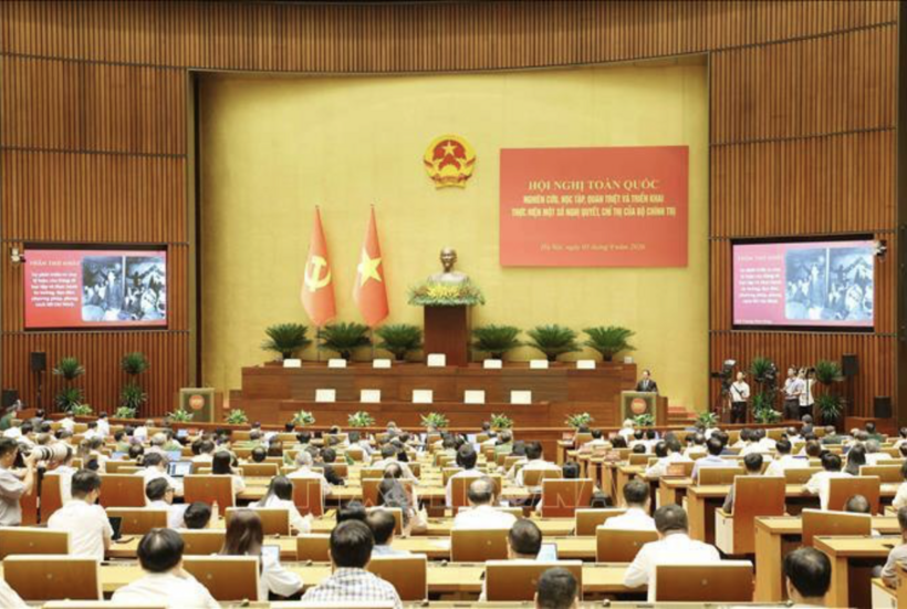 An overview of the conference at the Dien Hong Hall of the National Assembly House in Ha Noi. Photo: VNA